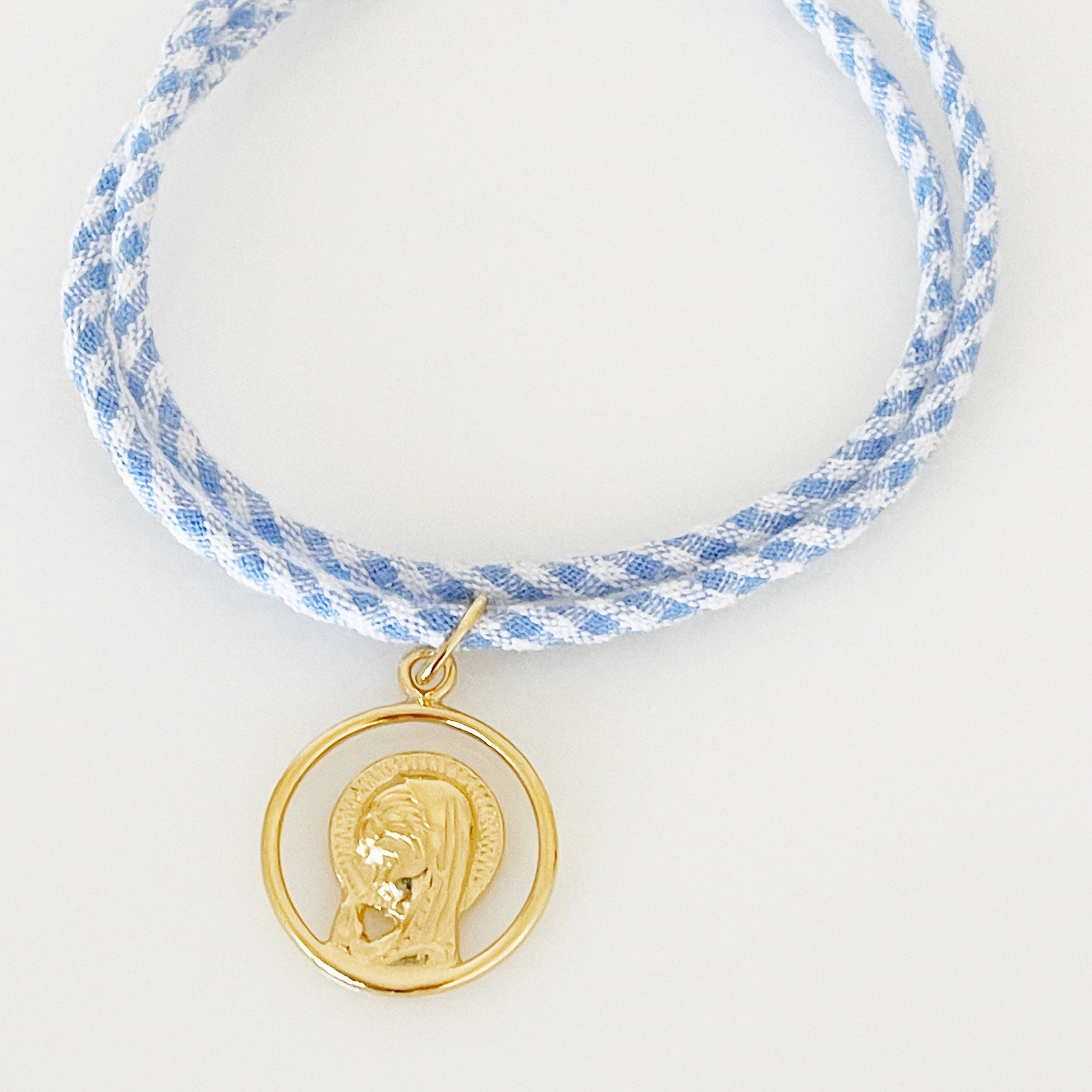 COLLAR VIRGEN NIÑA VICHY PLATA
