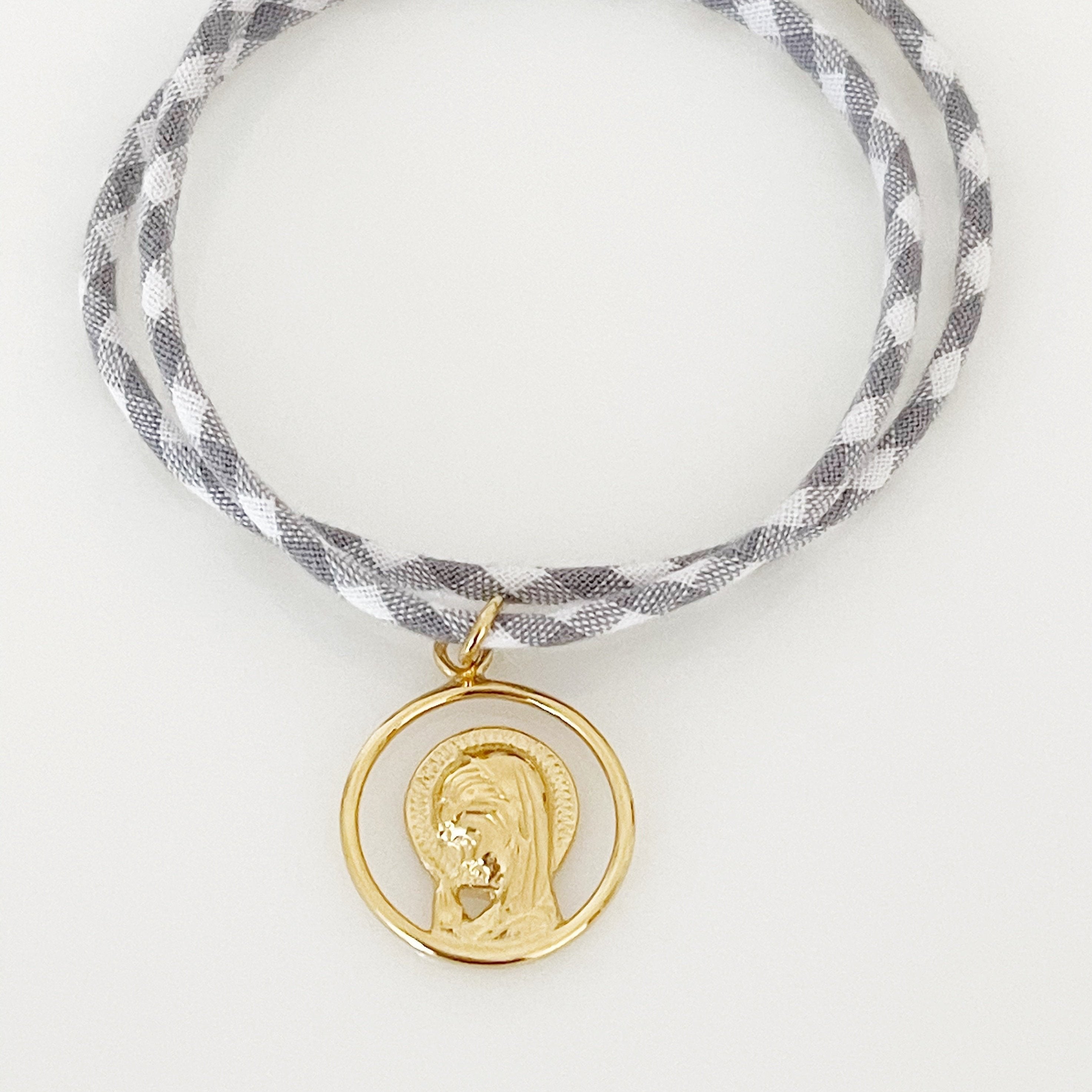 COLLAR VIRGEN NIÑA VICHY PLATA