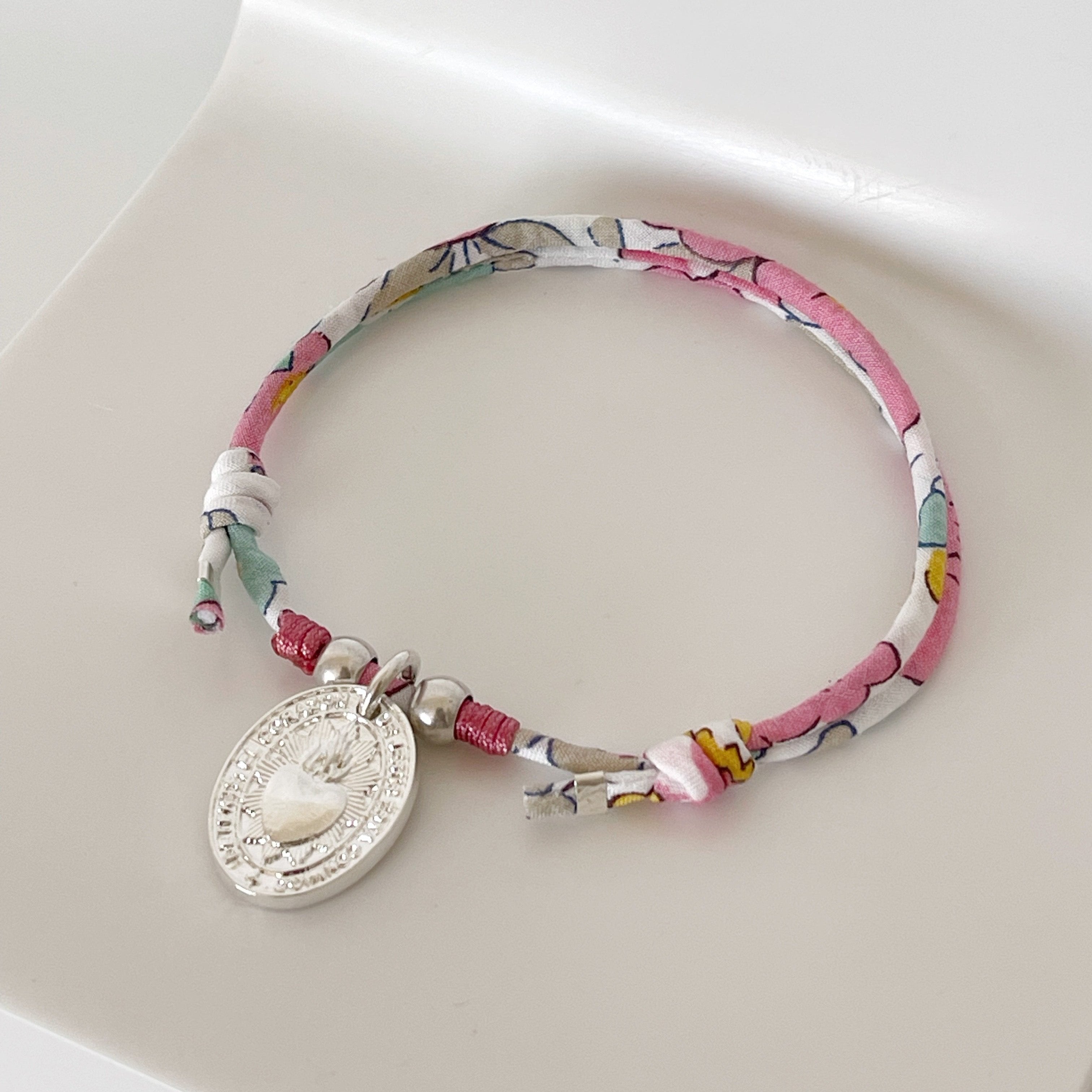 SACRED HEART BRACELET WITH LIBERTY CORD