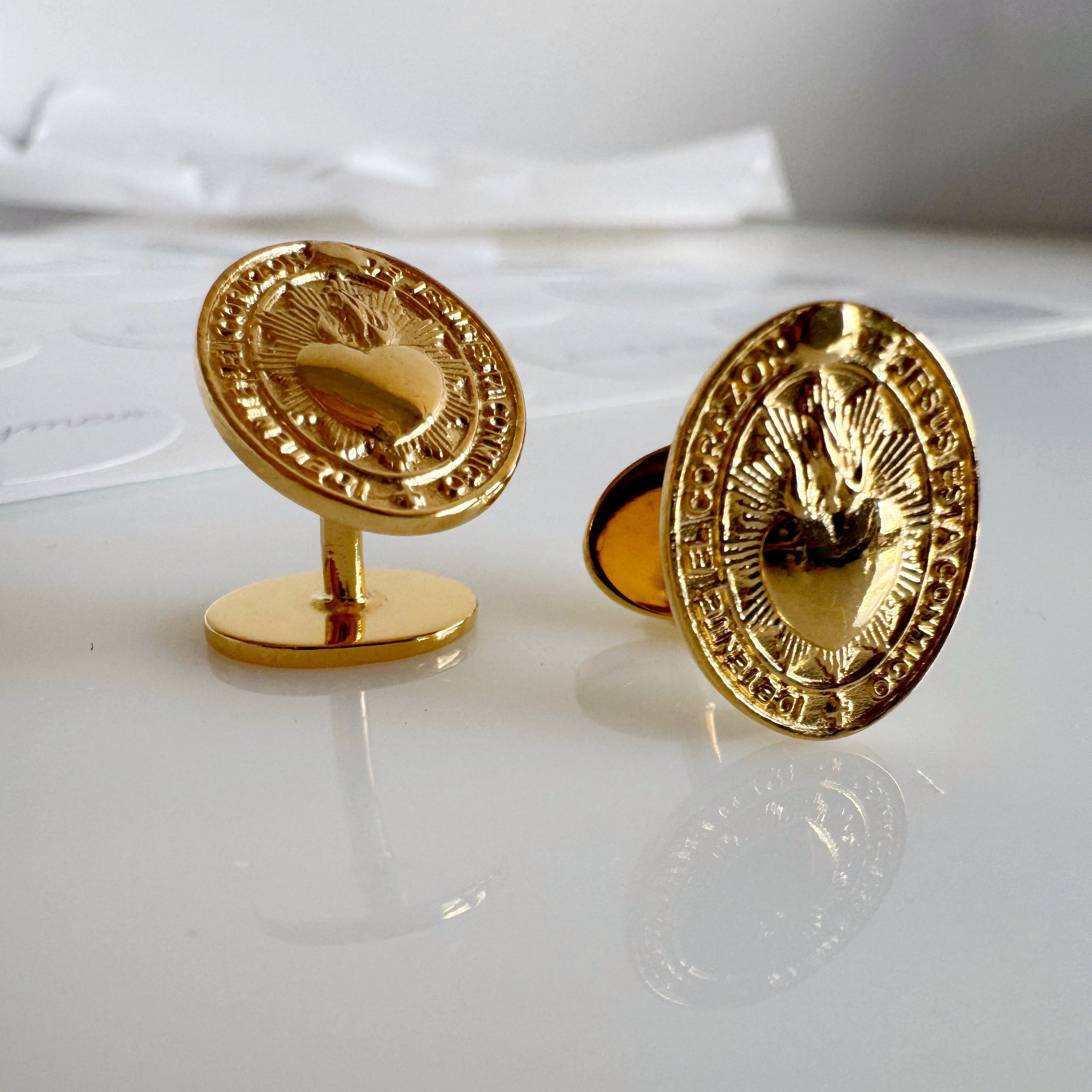 GEMELOS DETENTE PLATA DE LEY 925 Y PLATA DE LEY 925 CHAPADA EN ORO 24K