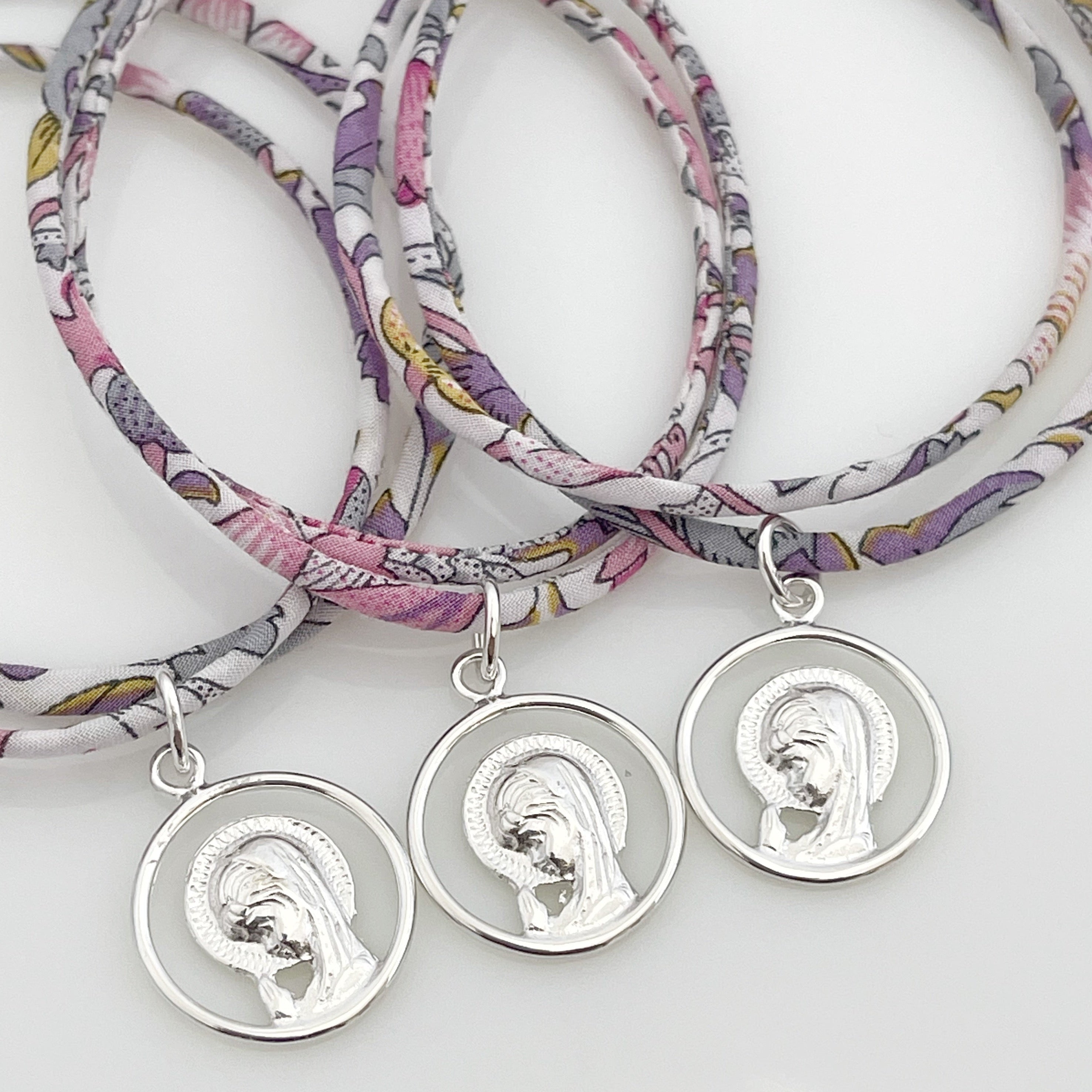 HALSKETTE JUNGFRAU MARIA AUS 925ER STERLINGSILBER MIT LIBERTY KORDEL