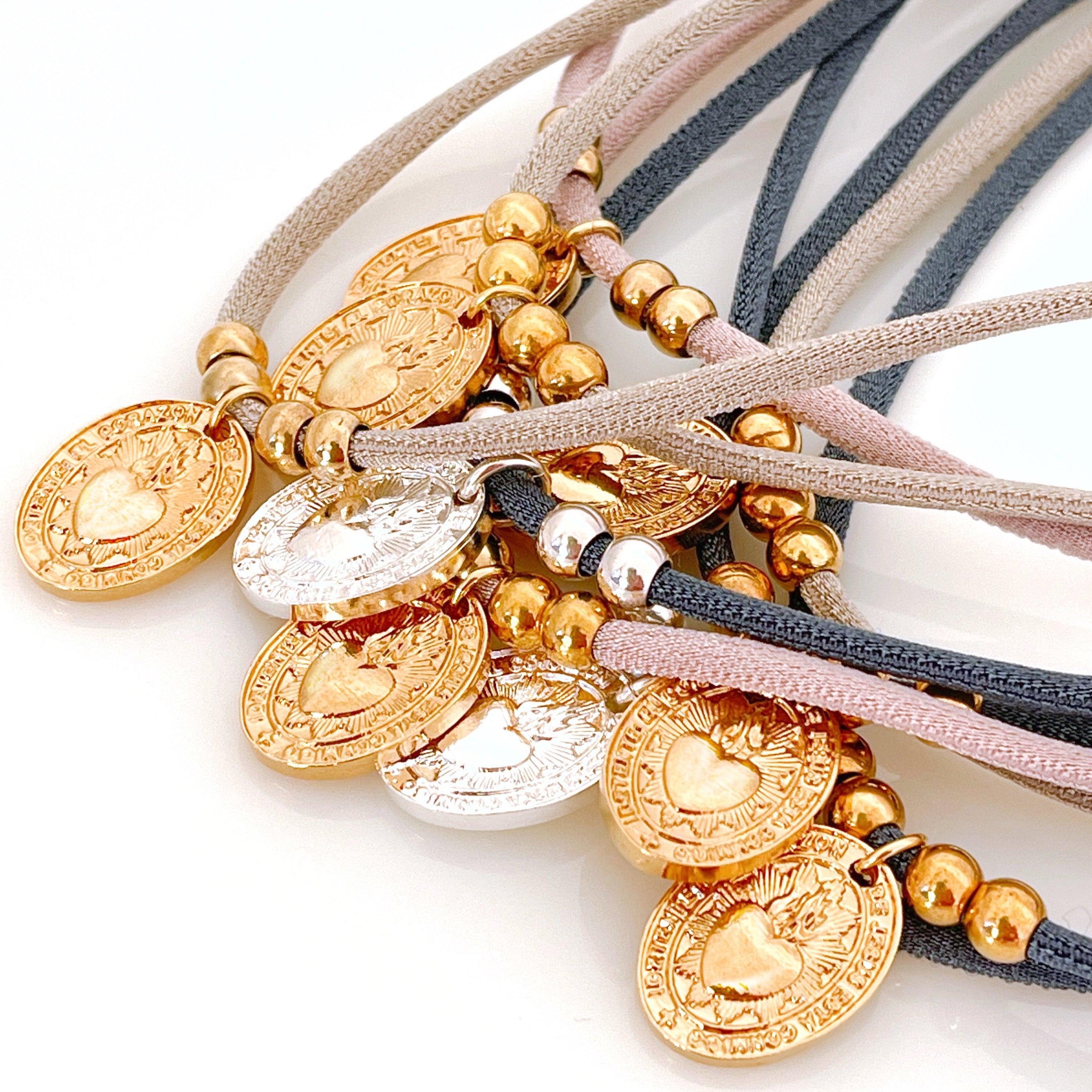 SACRED HEART NECKLACE/BRACELET WITH STRETCH