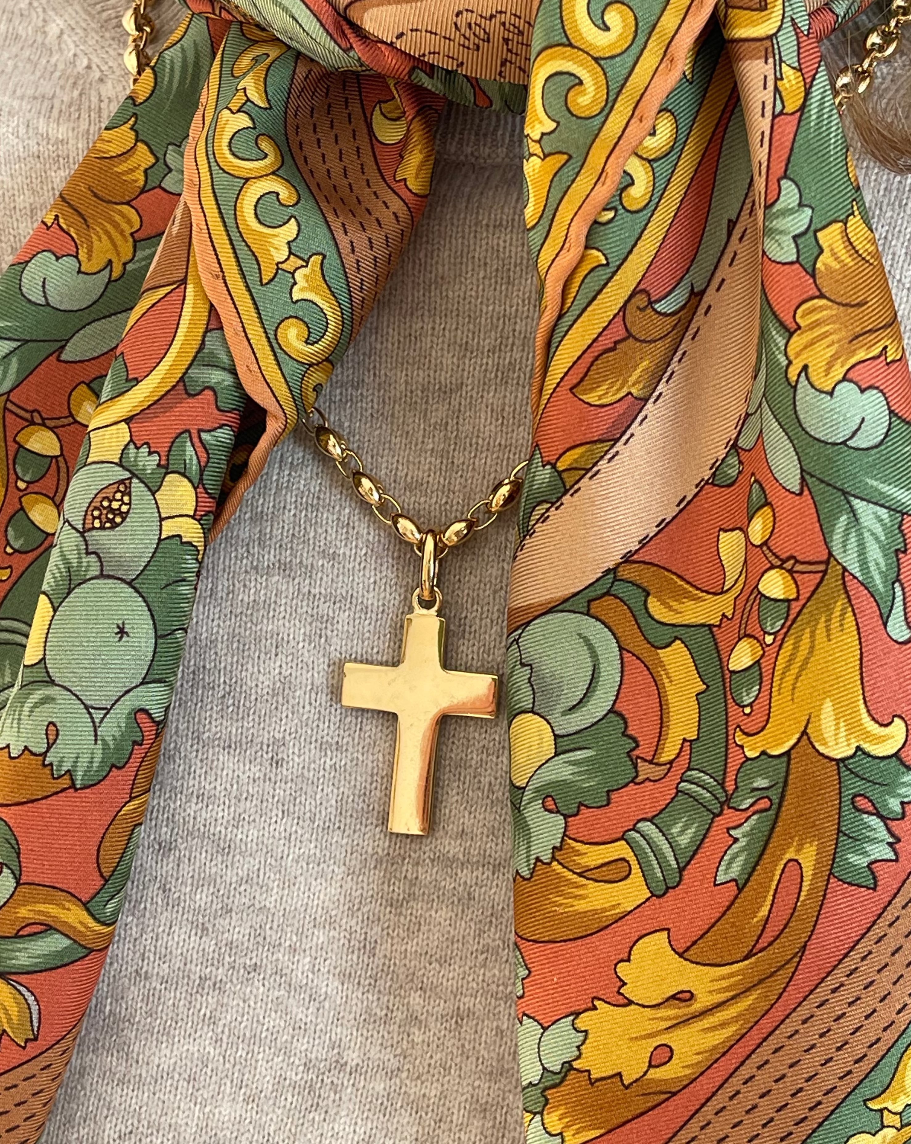 SILVER LATIN CROSS NECKLACE