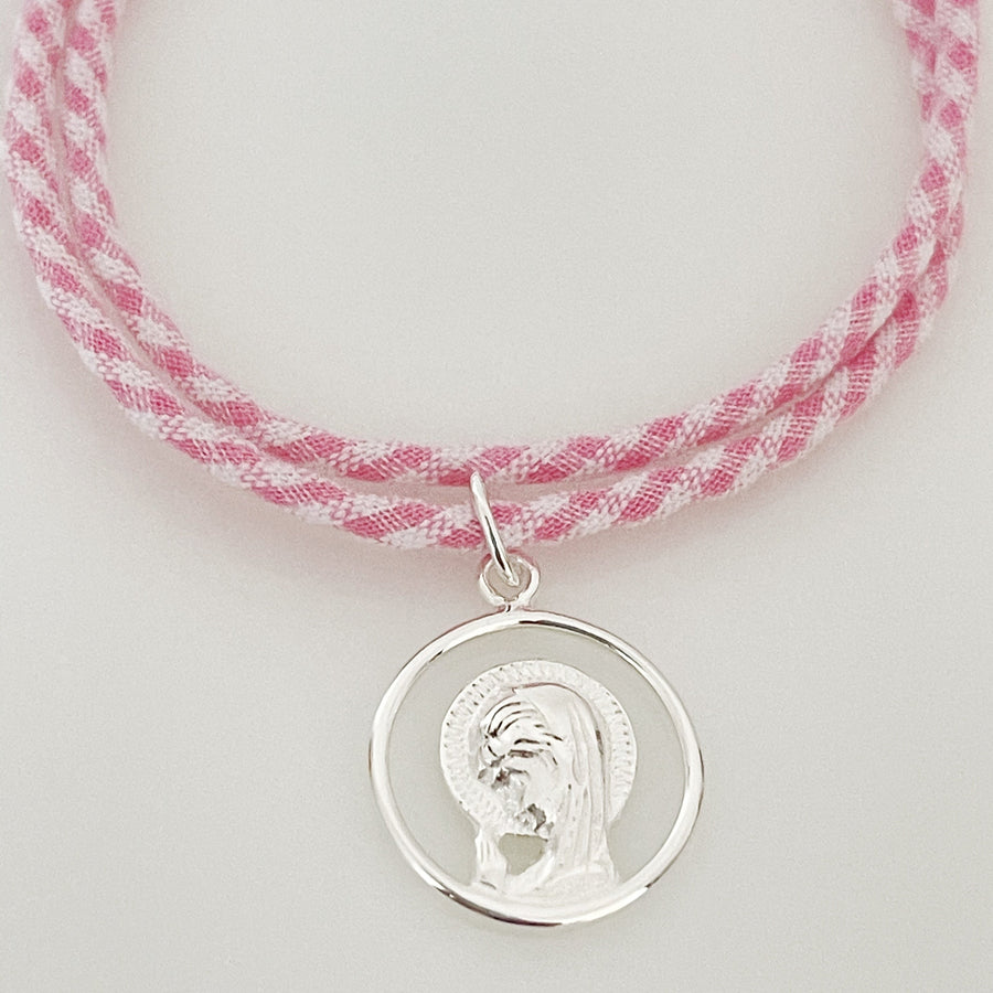 COLLAR VIRGEN NIÑA VICHY PLATA